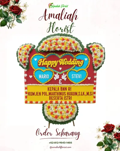 Karangan Papan Bunga Pernikahan di Ulian